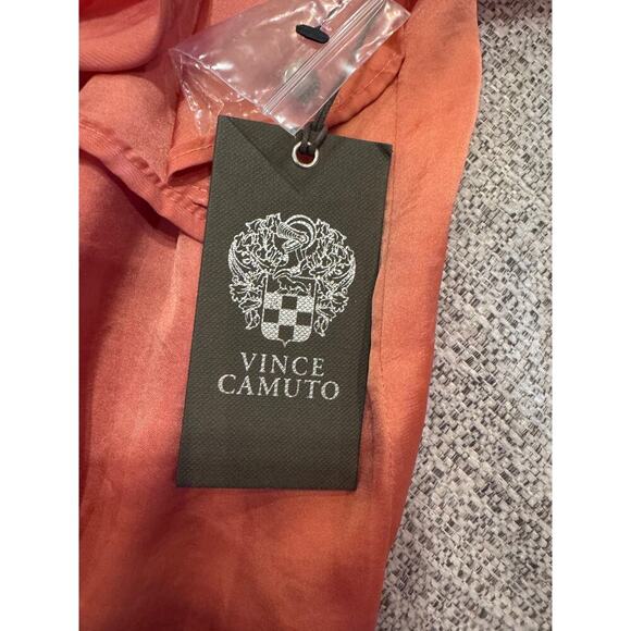 Vince Camuto Coral Peach Flutter Ruffle Sleeve Sleeveless Top Blouse Sz. L - Picture 6 of 12